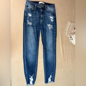 KanCan Distressed Dark Blue Skinny Jeans